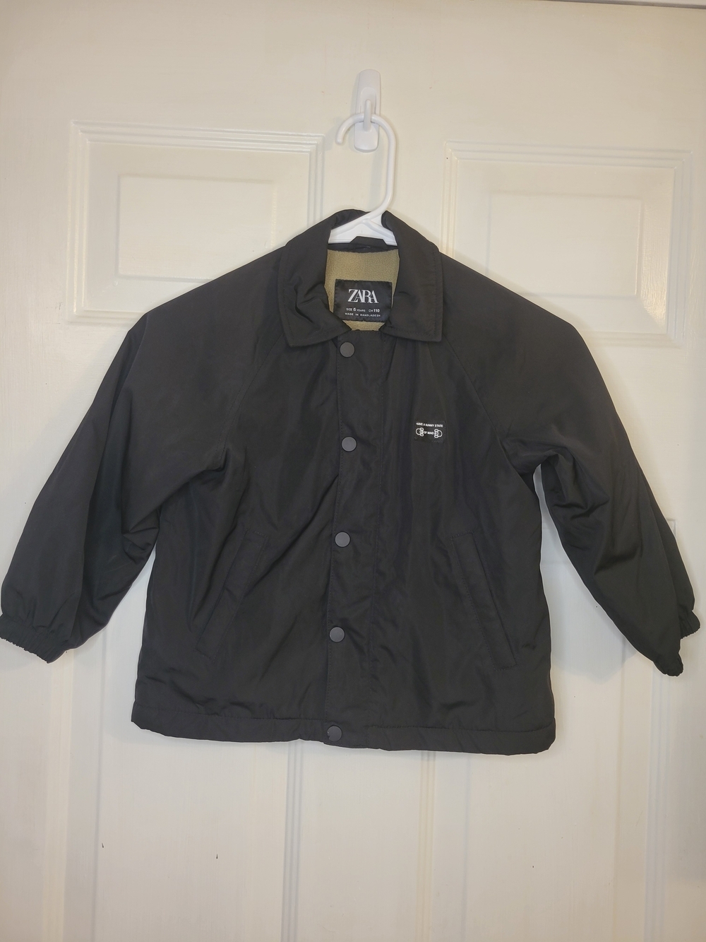 Zara Black Button-Front Coach Jacket
